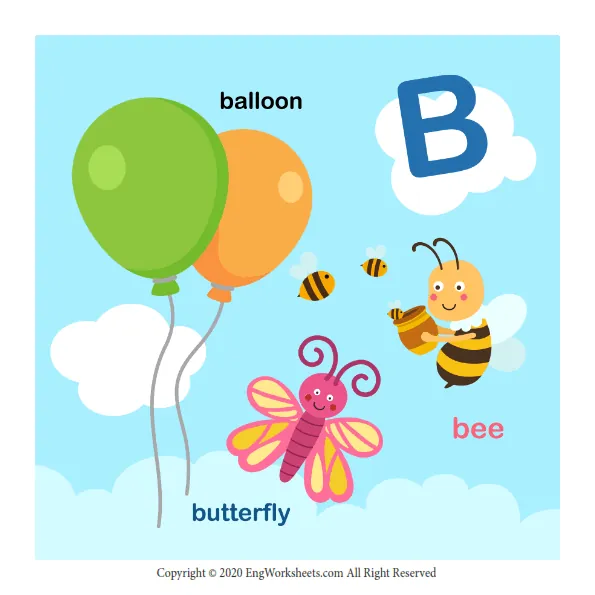Letter B Uppercase Tracing Practice Worksheet