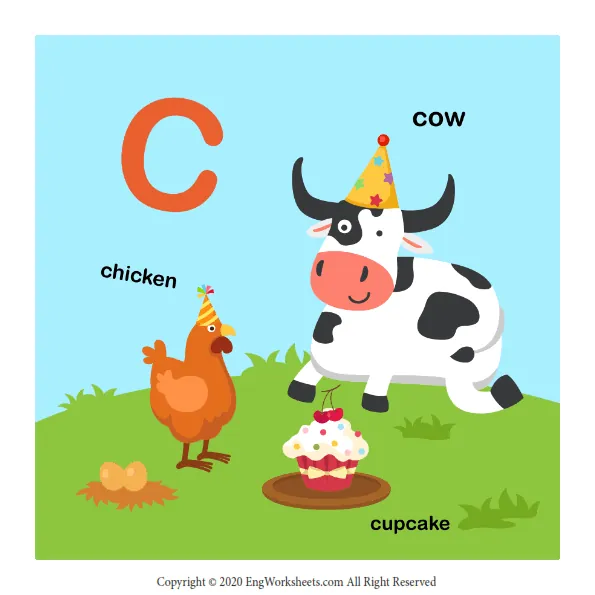 Letter C Uppercase Tracing Practice Worksheet