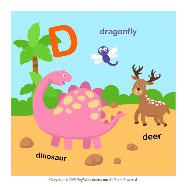 Letter D Uppercase Tracing Practice Worksheet