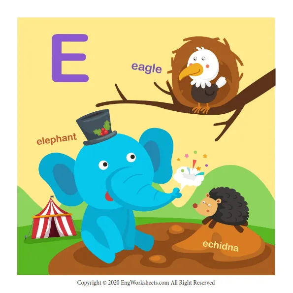 Letter E Uppercase Tracing Practice Worksheet