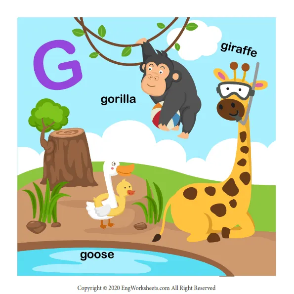 Letter G Uppercase Tracing Practice Worksheet