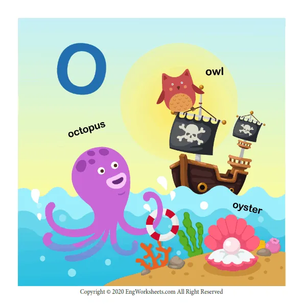 Letter O Uppercase Tracing Practice Worksheet