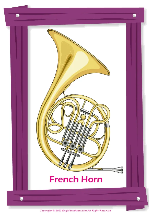 Musical Instruments English vocabulary worksheet with full-page words Worksheet Preview