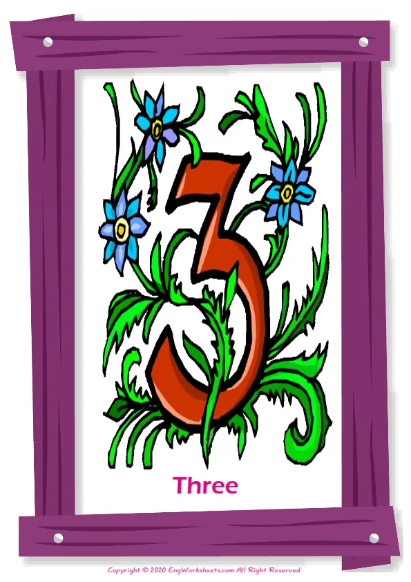 Number English vocabulary worksheet with full-page words Worksheet Preview