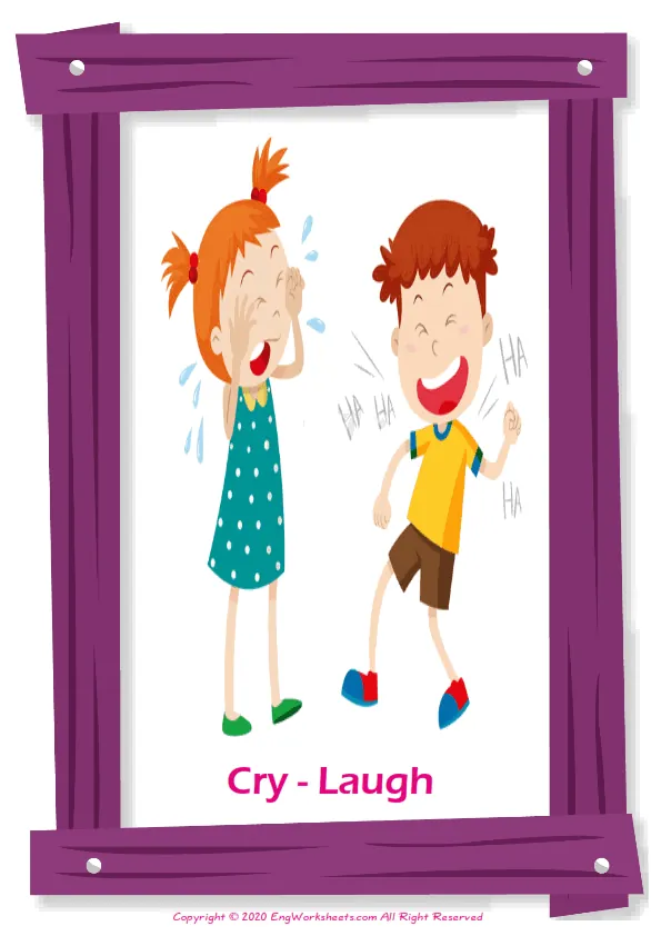 Opposites English vocabulary worksheet with full-page words Worksheet Preview