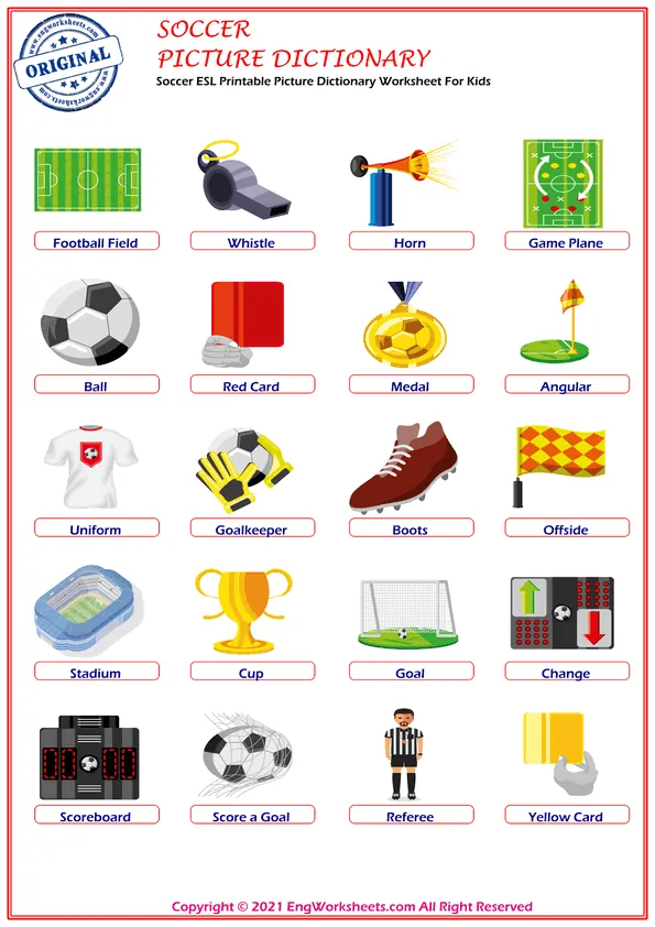 Soccer English word search puzzle worksheet, type the words given in the puzzle. Worksheet Preview