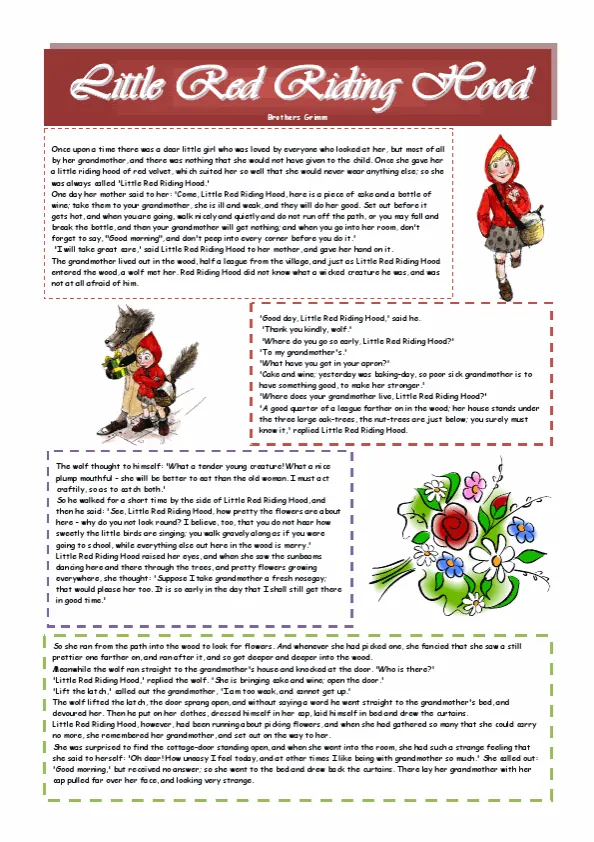 Little Red Riding Hood Worksheet Preview