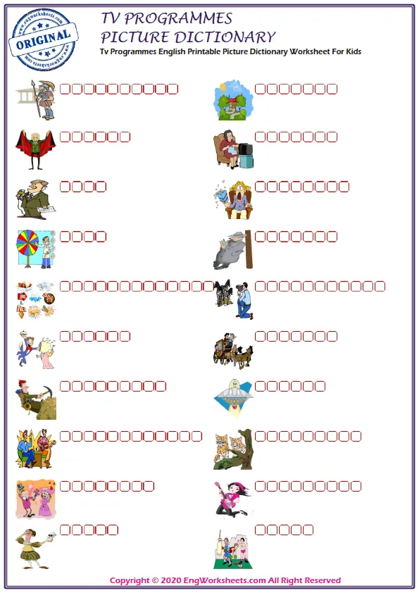 Tv Programmes English Printable Picture Dictionary Worksheet For Kids Worksheet Preview