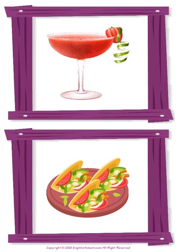 Wordless Birthdays vocabulary worksheet with two images per page Worksheet Preview