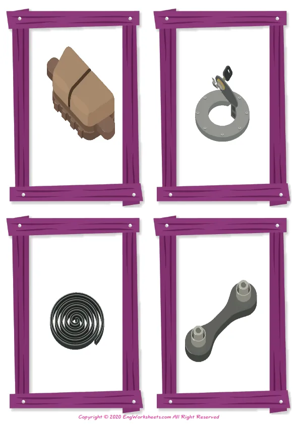 Wordless Cars vocabulary worksheet with four images per page Worksheet Preview