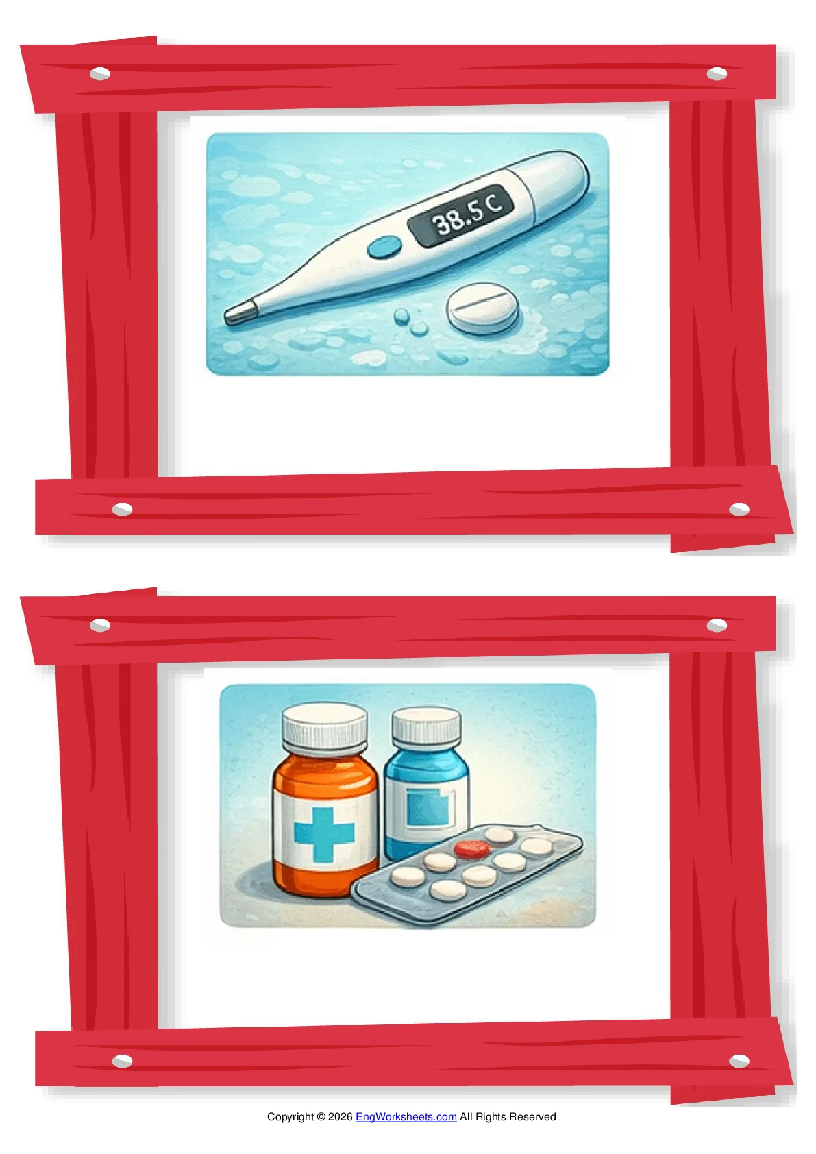 Wordless Doctor vocabulary worksheet with two images per page Worksheet Preview