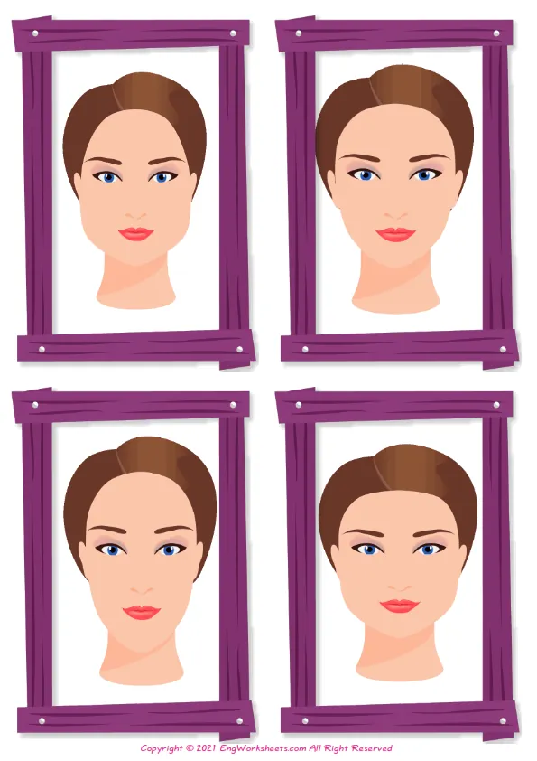 Face Shapes English Printable Picture Dictionary Worksheet For Kids Worksheet Preview