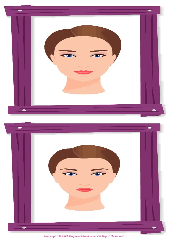 Face Shapes ESL Printable Multiple Choice Test. Choose The Right Word. Worksheet Preview