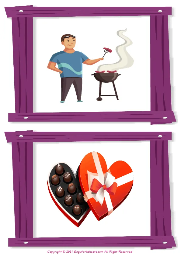 Wordless Father's Day vocabulary worksheet with two images per page Worksheet Preview