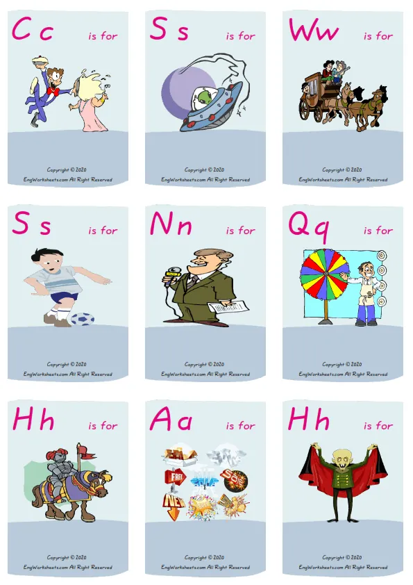 Wordless Films Movies vocabulary worksheet with nine images per page