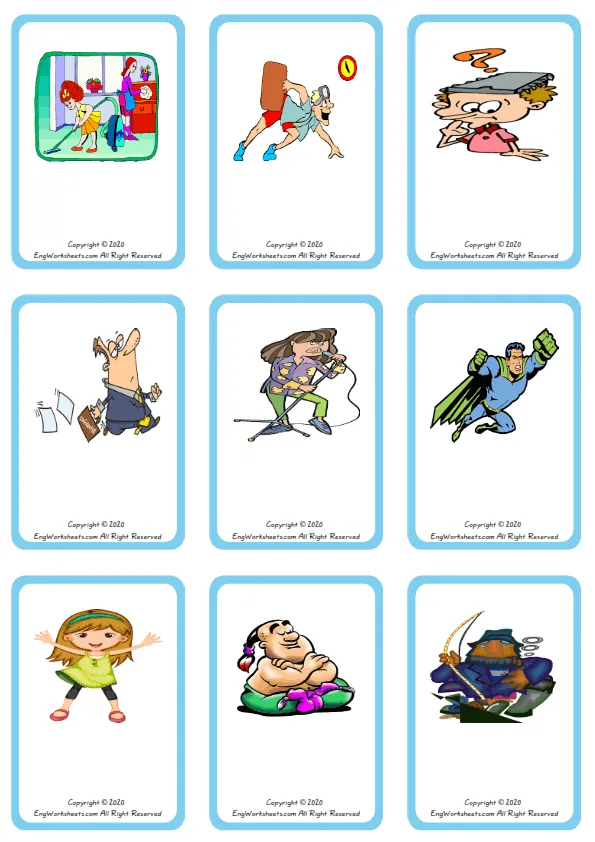 Wordless Friendship vocabulary worksheet with nine images per page
