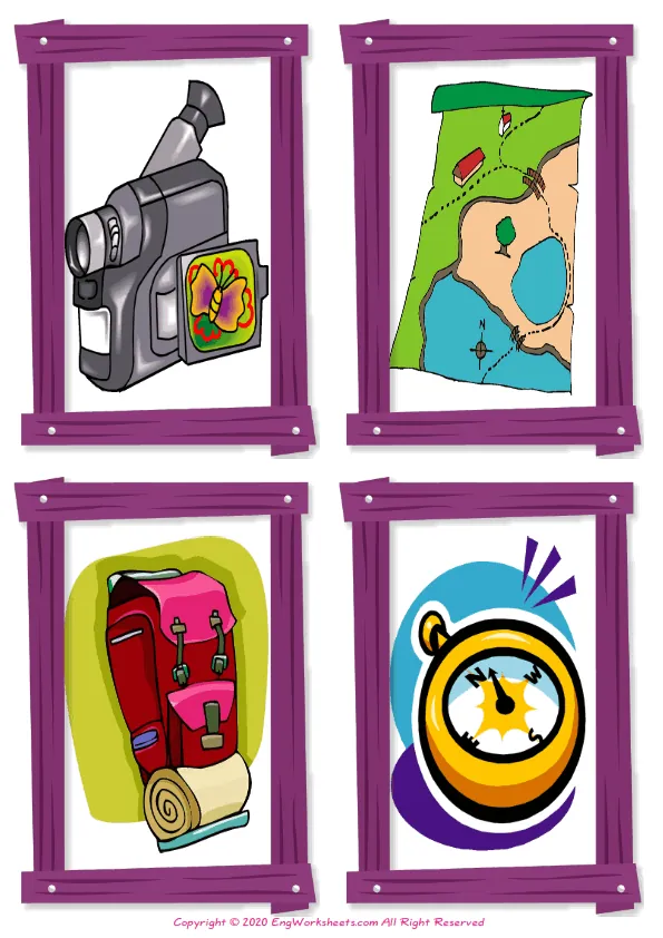 Wordless Holiday vocabulary worksheet with four images per page Worksheet Preview