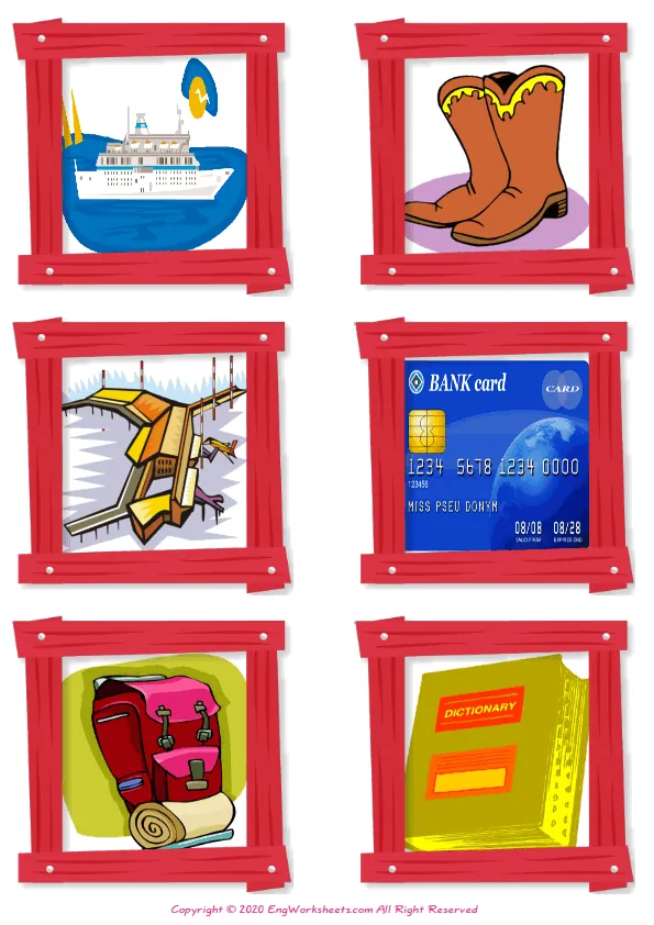 Wordless Holiday vocabulary worksheet with six images per page Worksheet Preview