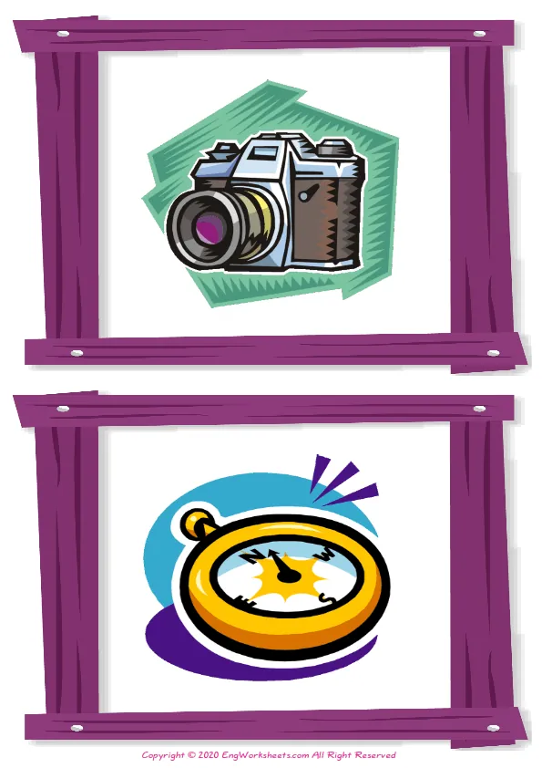 Wordless Holiday vocabulary worksheet with two images per page Worksheet Preview