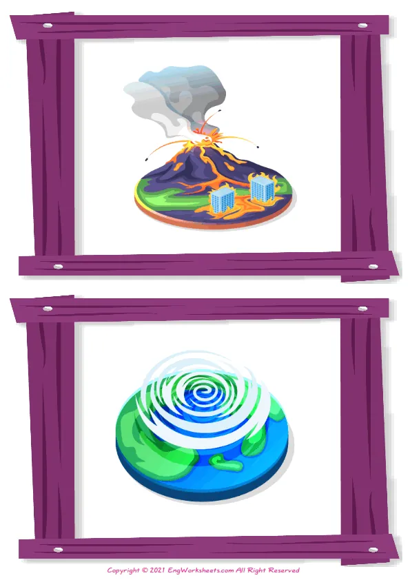 Natural Disasters English vocabulary worksheet with full-page words Worksheet Preview