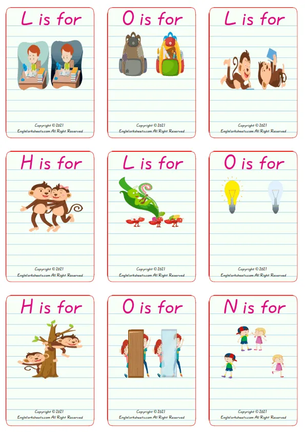 Wordless Opposites vocabulary worksheet with nine images per page