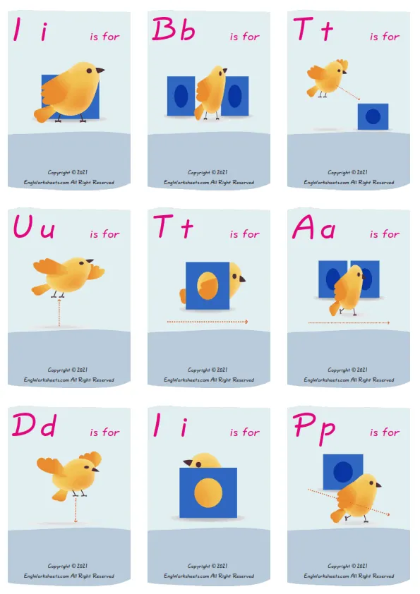Wordless Prepositions vocabulary worksheet with nine images per page