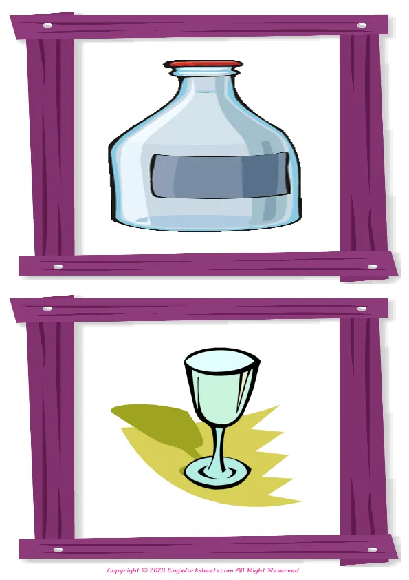 Wordless Restaurant vocabulary worksheet with two images per page Worksheet Preview