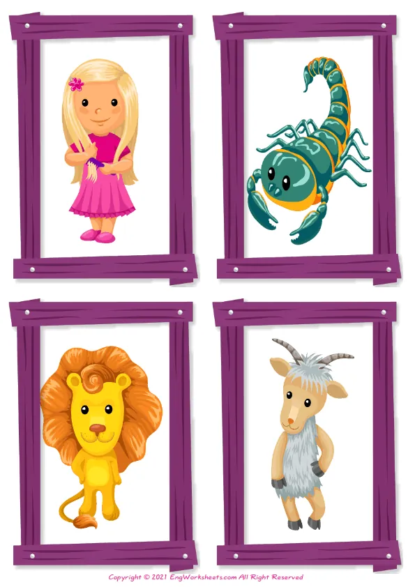 Zodiac Signs ESL Printable Picture Dictionary For Kids. Write the Words on the Word List.
