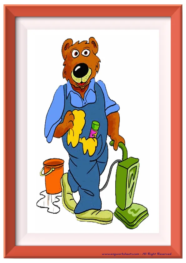 Full page ESL Flashcard without words containing Action Verbs picture for kids and teachers.