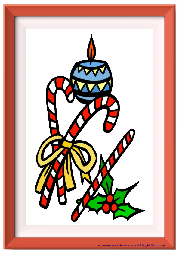 Full page ESL Flashcard without words containing Christmas picture for kids and teachers.
