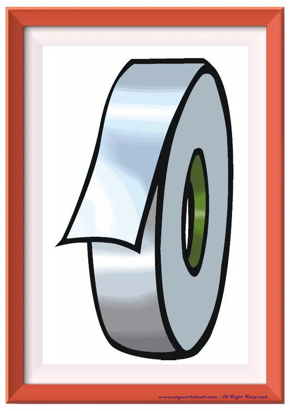 Full page ESL Flashcard without words containing Classroom Object picture for kids and teachers.