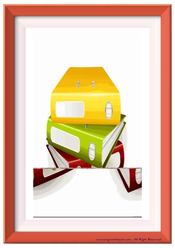Full page ESL Flashcard without words containing Classroom Object picture for kids and teachers.