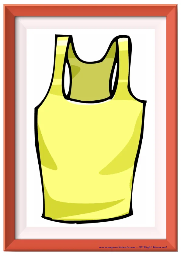 Full page ESL Flashcard without words containing Clothes picture for kids and teachers.