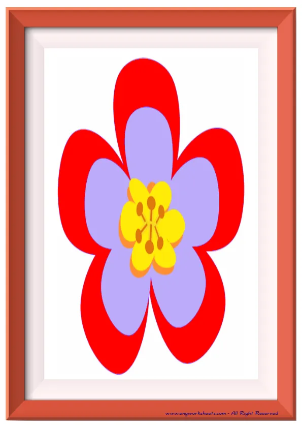 Full page ESL Flashcard without words containing Colour picture for kids and teachers.