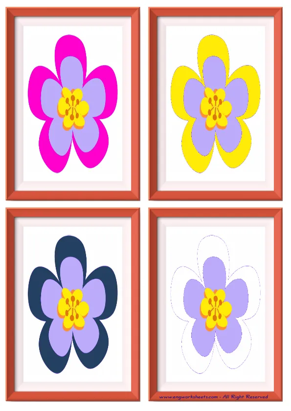 Quarter page ESL Flashcard without words containing Colour picture for kids and teachers.