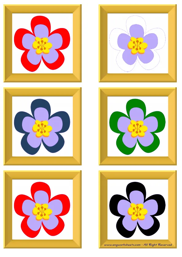 ESL Flashcard without words containing Colour picture for kids and teachers.