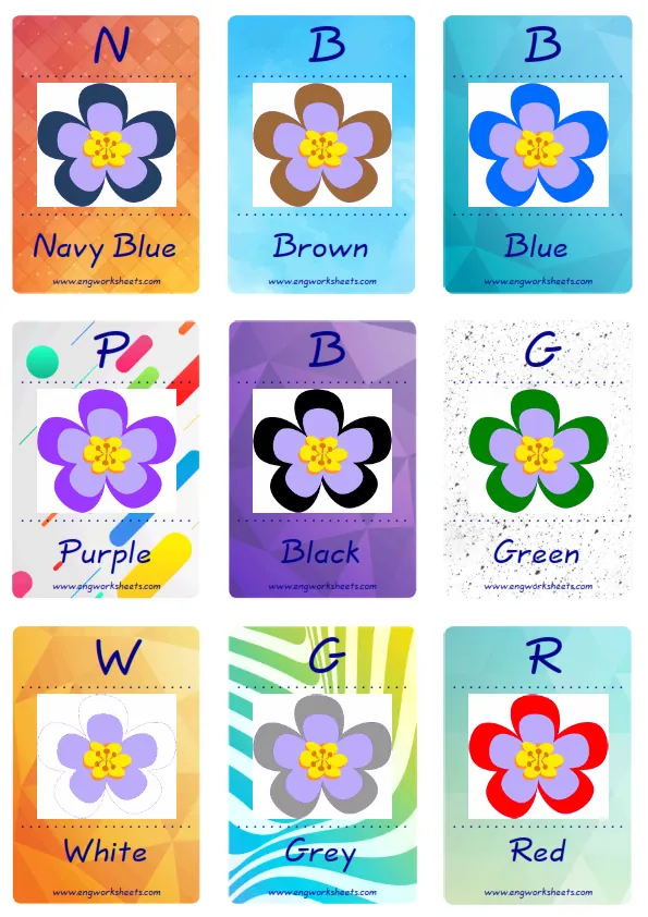 Mini size enjoyable ESL Flashcard Colour for kids and teachers.