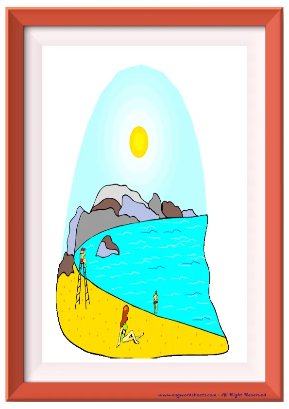 Full page ESL Flashcard without words containing Environment picture for kids and teachers.