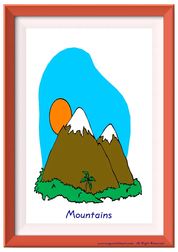 Full page ESL Flashcard together with words containing Environment picture for kids and teachers.