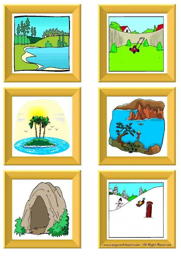 ESL Flashcard without words containing Environment picture for kids and teachers.