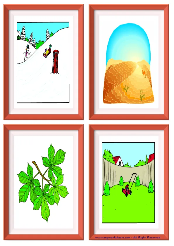 Quarter page ESL Flashcard without words containing Environment picture for kids and teachers.