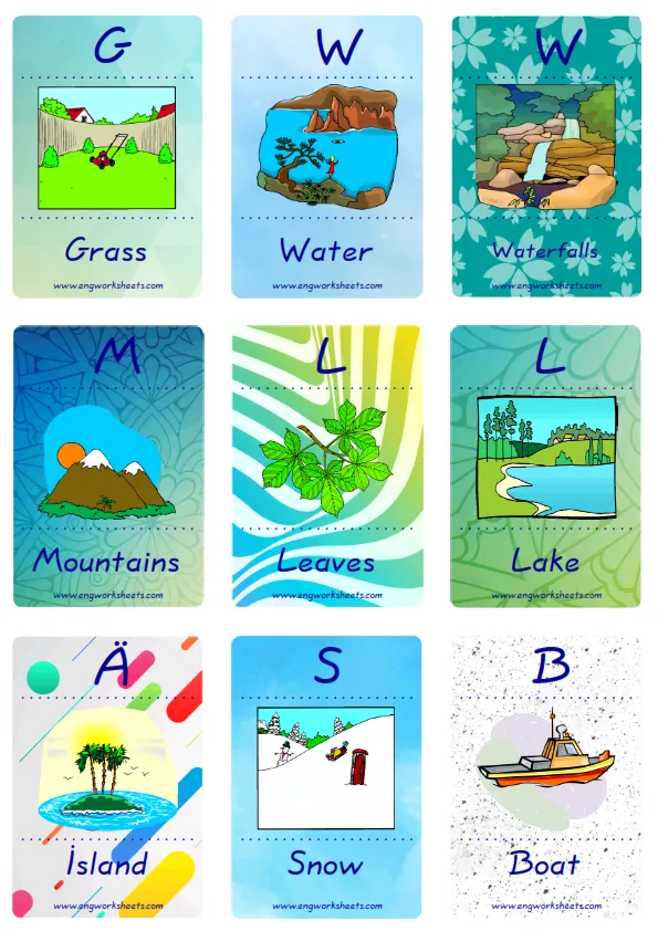 Mini size enjoyable ESL Flashcard Environment for kids and teachers.