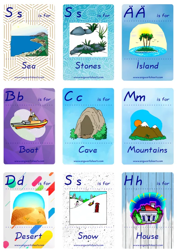 Mini size ESL Flashcard Environment for kids and teachers.