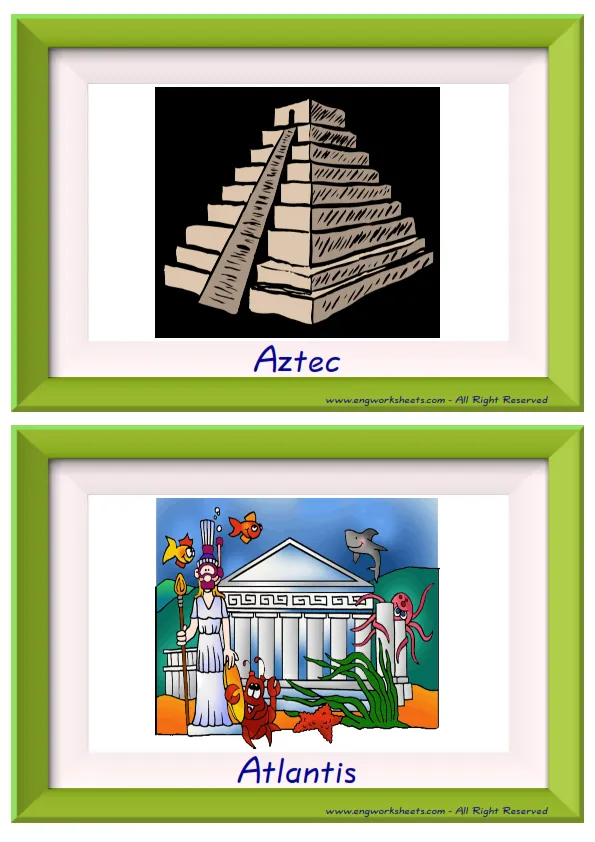Half page ESL Flashcard together with words containing Famous Architecture picture for kids and teachers.