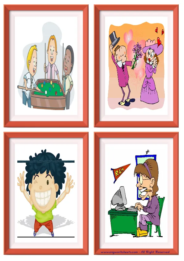Quarter page ESL Flashcard without words containing Friendship picture for kids and teachers.