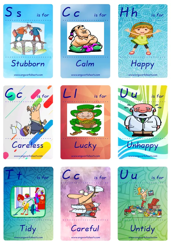 Mini size ESL Flashcard Friendship for kids and teachers.