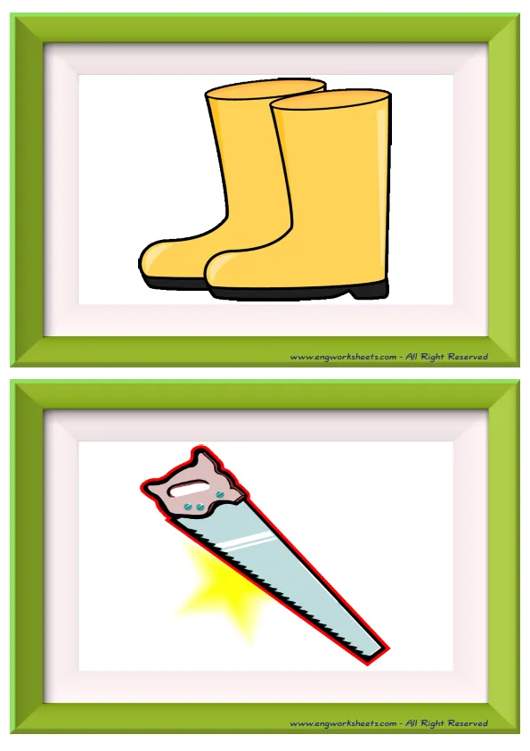 Half page ESL Flashcard without words containing Garden Parts picture for kids and teachers.
