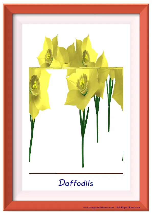 Full page ESL Flashcard together with words containing Happy Easter picture for kids and teachers.