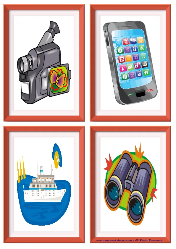Quarter page ESL Flashcard without words containing Holiday picture for kids and teachers.
