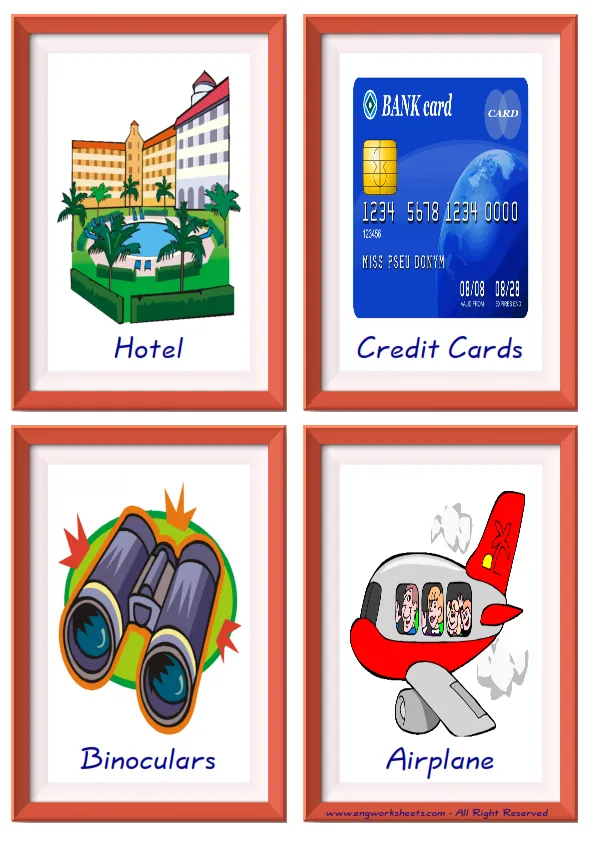 Quarter page ESL Flashcard together with words containing Holiday picture for kids and teachers.